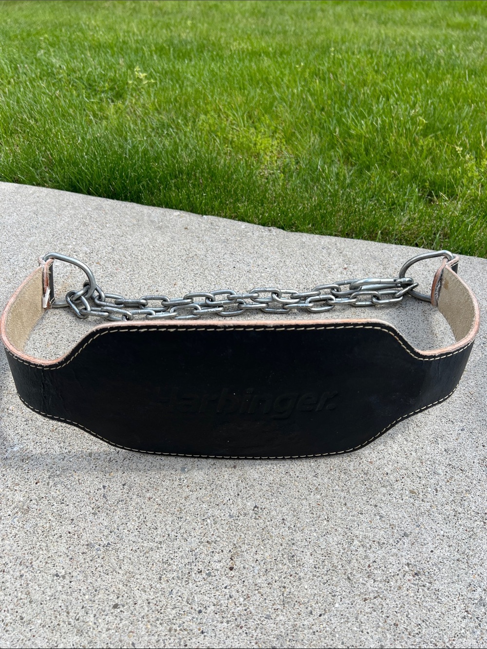 Harbringer Dip Belt Chain Weightlifting Pull Ups Dips Heavy Duty Padded Leather